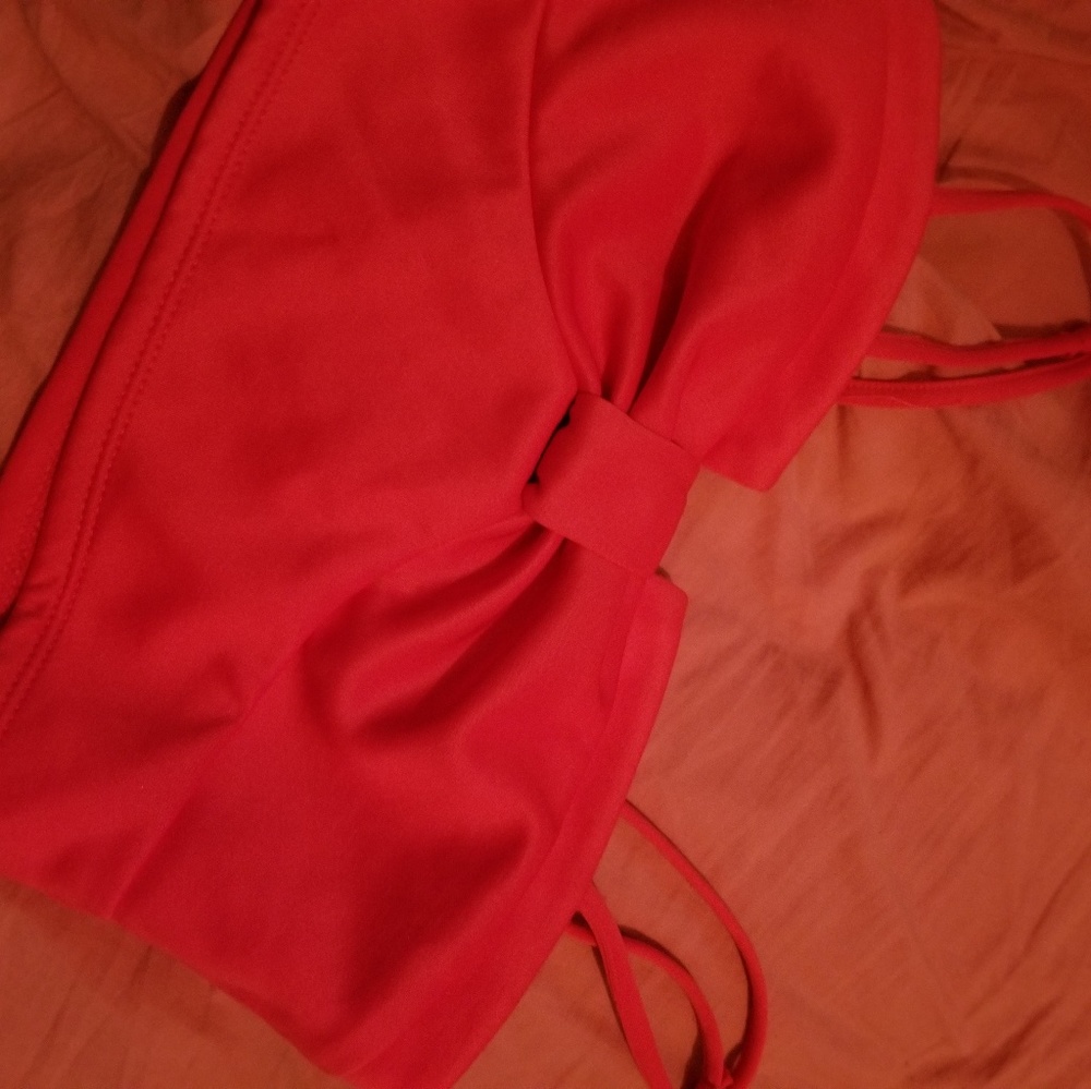 brand new pink cute bow crop tank top